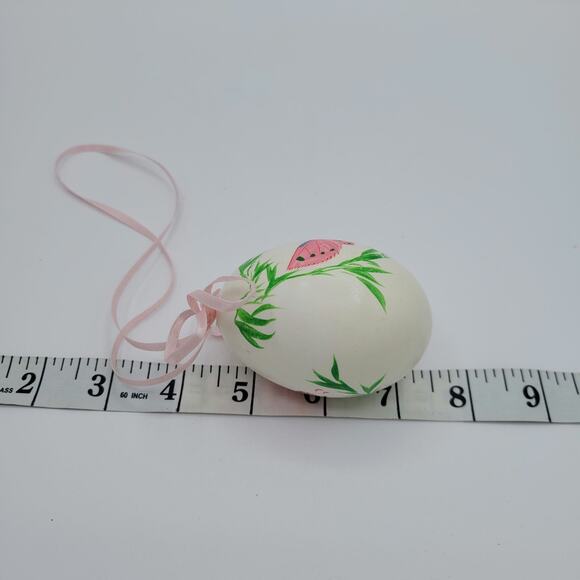 Hand-painted REAL Goose Egg with Butterflies Spring Easter Ornament - Picture 6 of 6